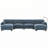 140" Modular Sectional Sofa, U-Shape with 31.5" Extra-Wide Seat Cushion, USB and Type-C Charger, Phone Holder and 2 Side Storage Pockets, Free Movement Ottoman, Striped Chenille-265909989