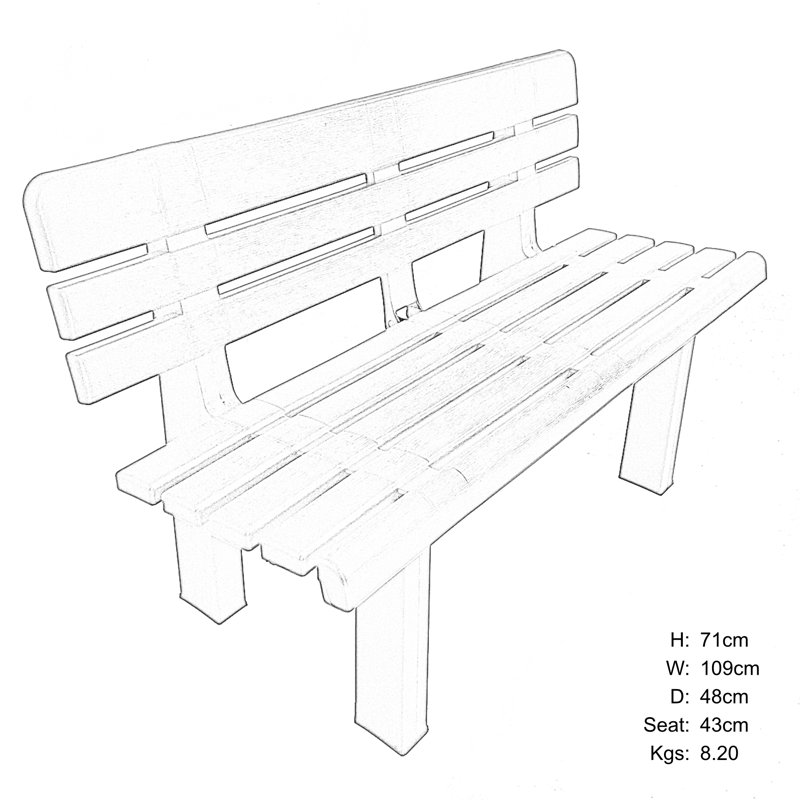 Arban Plastic Outdoor Bench, Black