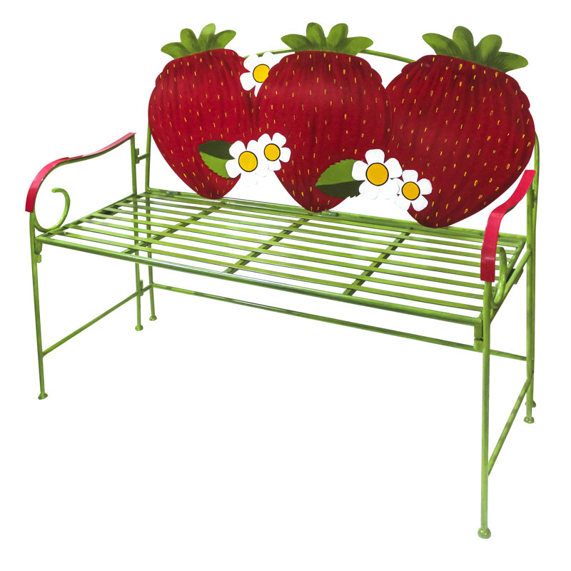 Banc d'extérieur en aluminium fraise