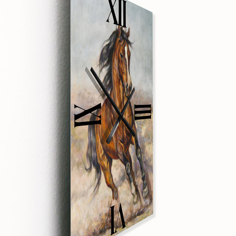 Peinture d'un horloge murale cheval dans la course, Petit