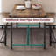 Dining Table & 2 Benches with Corner Protector – 4-6 Person Set with H-Shaped Frame, Ideal for Small Spaces, Kitchen, Apartment-1611878663-1611878662
