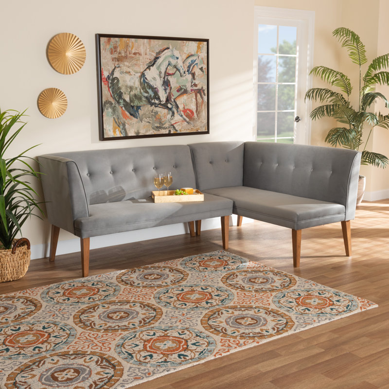 Velvet L-Shaped Sectional Left Hand Facing