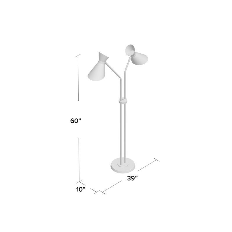 Battell 60" Task Floor Lamp, Black/Brass