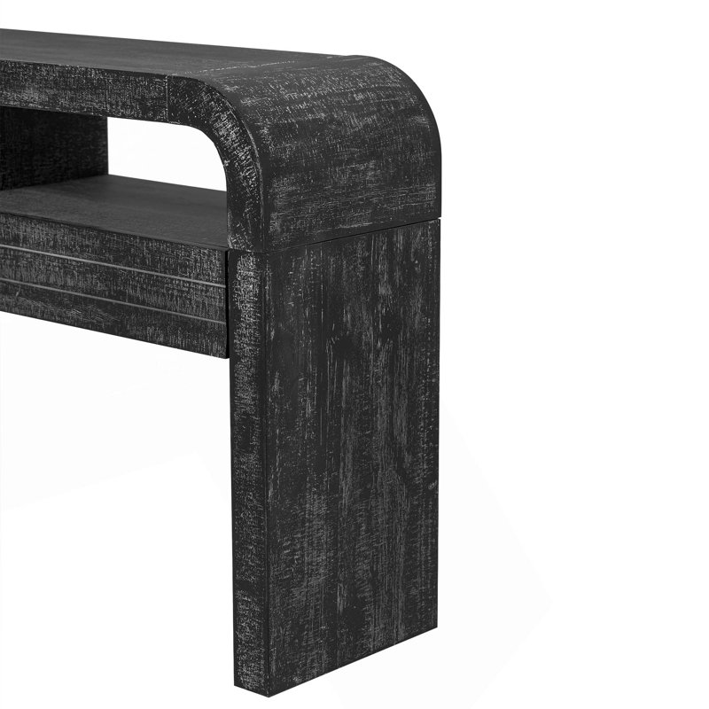 Table rétro avec 2 grands tiroirs Conosle, Noir antique