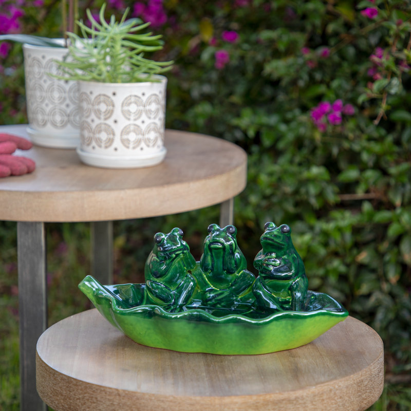 Figurines de grenouille en céramique Licol Birding