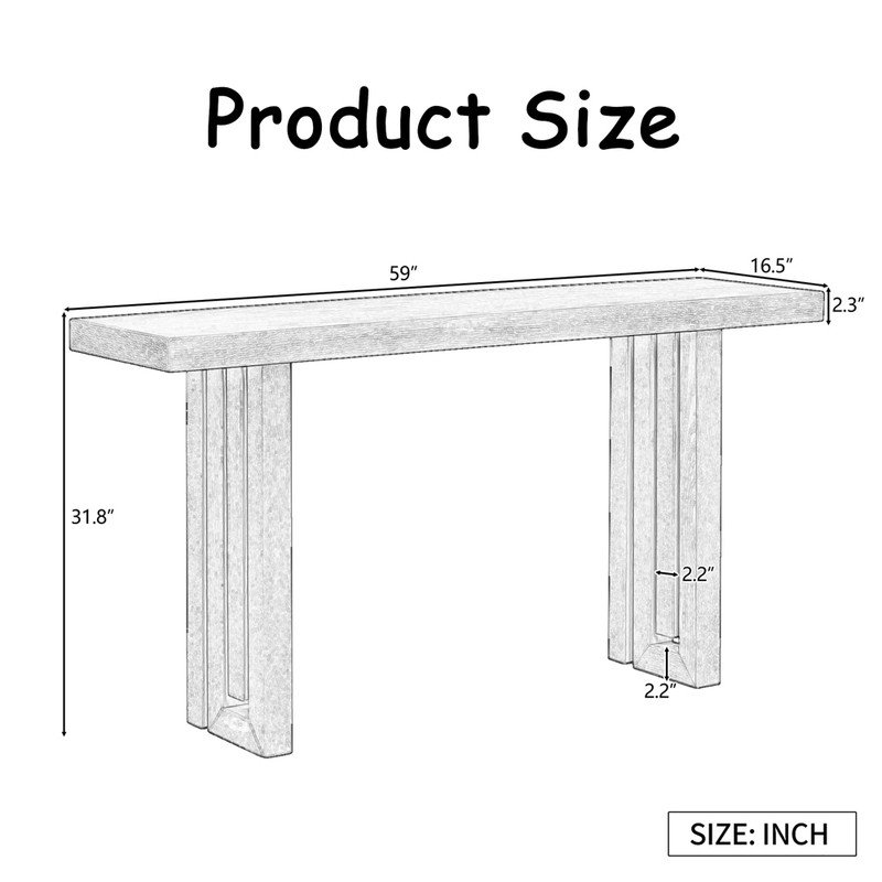 Adari 59'' Console Table, Black