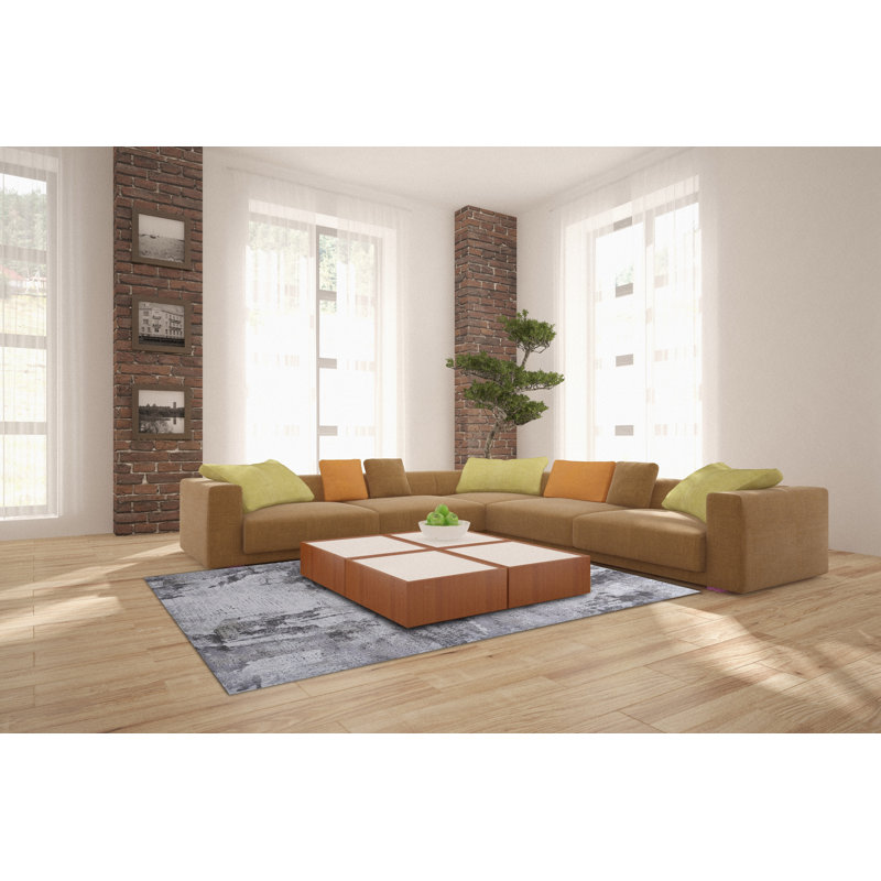 Tapis gris, Rectangle 3 pi 6 po x 5 pi 6 po