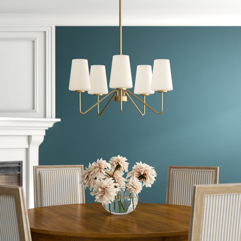 Higginson 5 - Light Chandelier in Brass, Brass