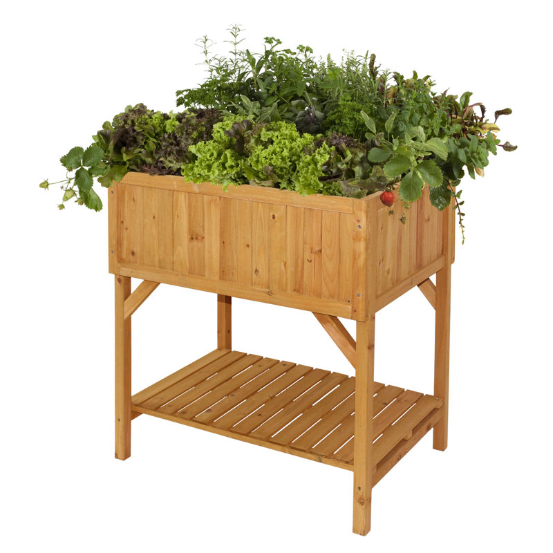 Deluxe Raised Bed Planter, Natural Wood