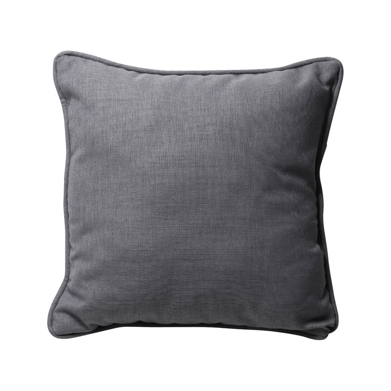 Striped Outdoor Reversible Throw Pillow, Gray Textured Solid
