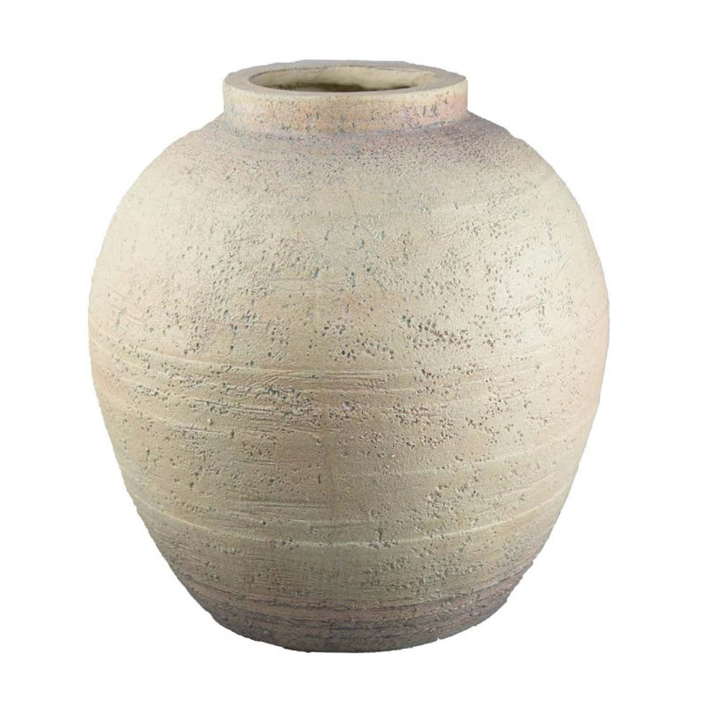 Kilu Decorative Vase, Rugged Texture Metallic , 14" H x 13" W x 13" D