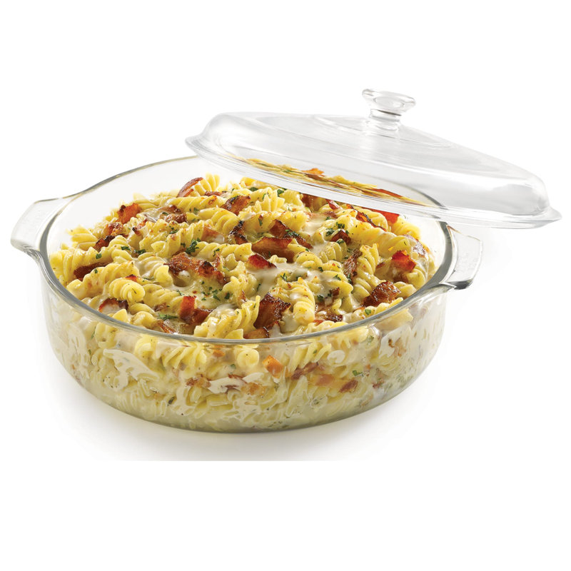 Baker's Basics Libbey Glass Casserole Dish with Cover, 3-quart