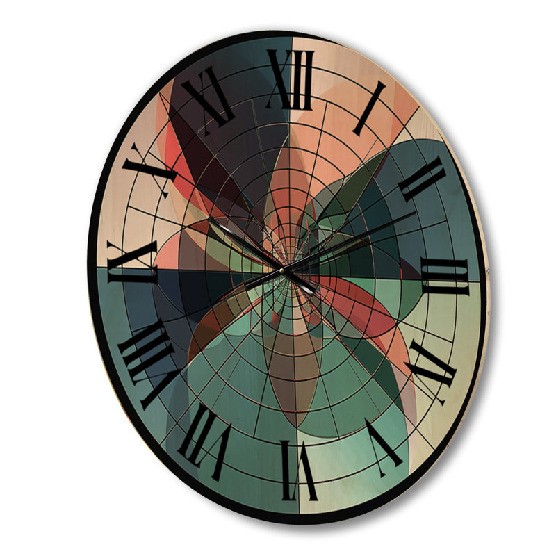 Picabo Sacred Mystery Vintage Mandala Illustration - Modern Geometric Oversized Wood Wall Clock, Large