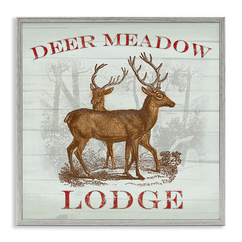 Deer Meadow Lodge, estampe numérique, design par Lula Bijoux & co., Estampe numérique Farmhouse, H 17 po x l 17 po