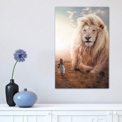 White Lion Girl by Zenja Gammer - Wrapped Canvas Print