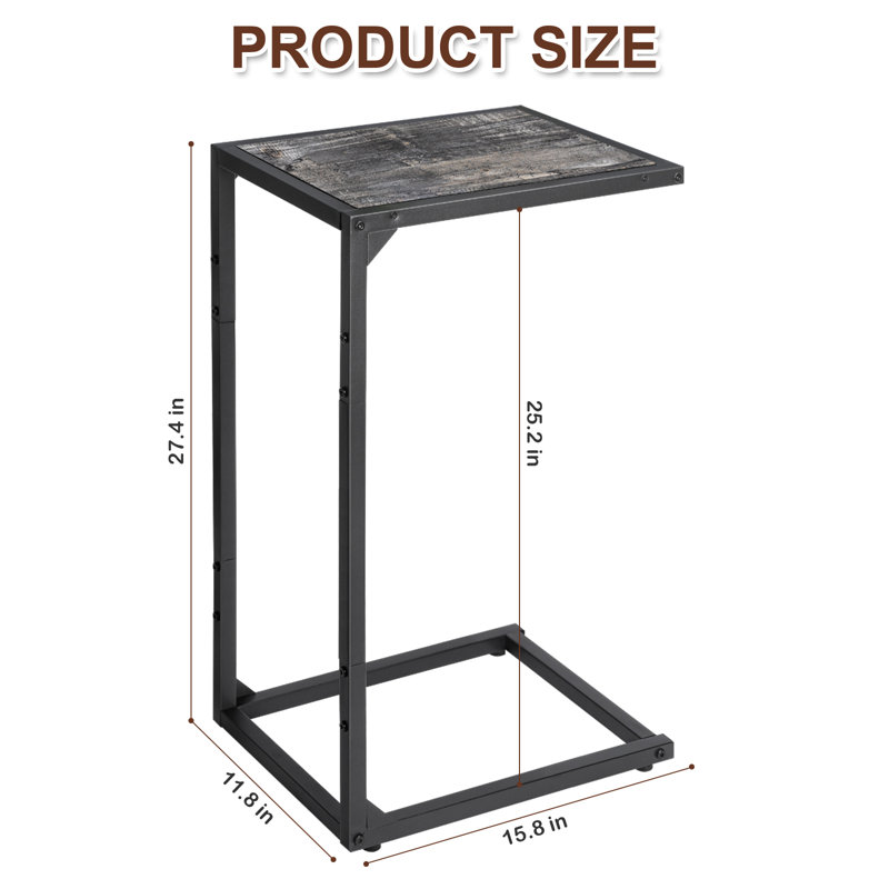 2 - Pack C - Shaped Side Tables Dark Gray
