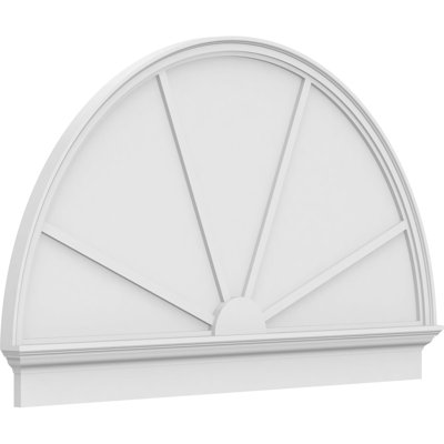 60"W x 36-3/4"H x 2-3/4"P Half Round 4 Spoke Architectural Grade PVC Combination Pediment