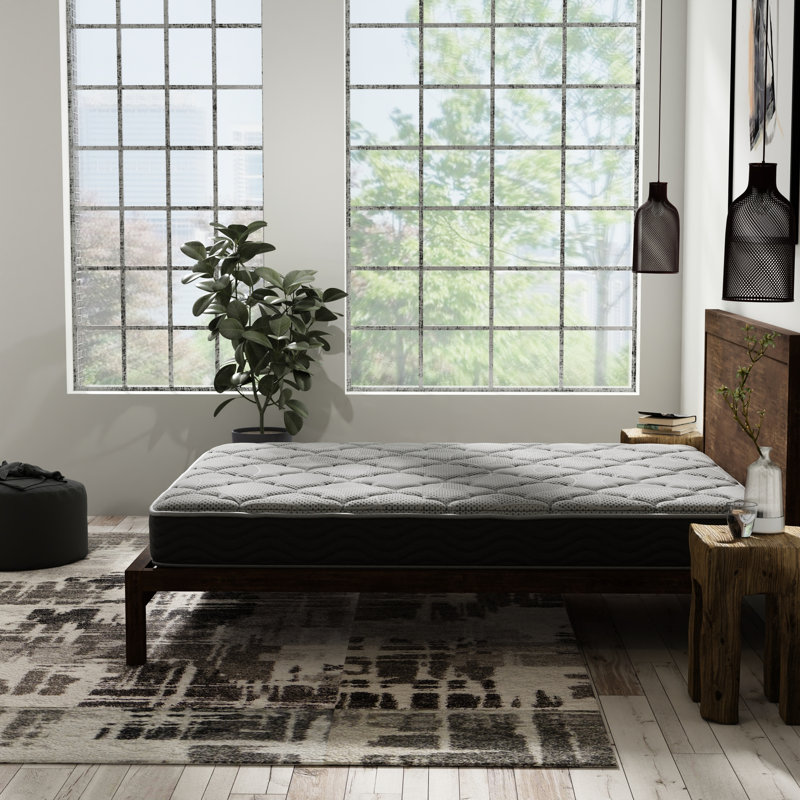 Matelas simple de 8 po, ferme avec ressorts ensachés, mousse adaptable pour le soulagement, excellente isolation des mouvements, support à bord complet, conception respirante, panneau en tricot de 3/4 po, couche confort de 1 po, matelas Coils Us de 7 po