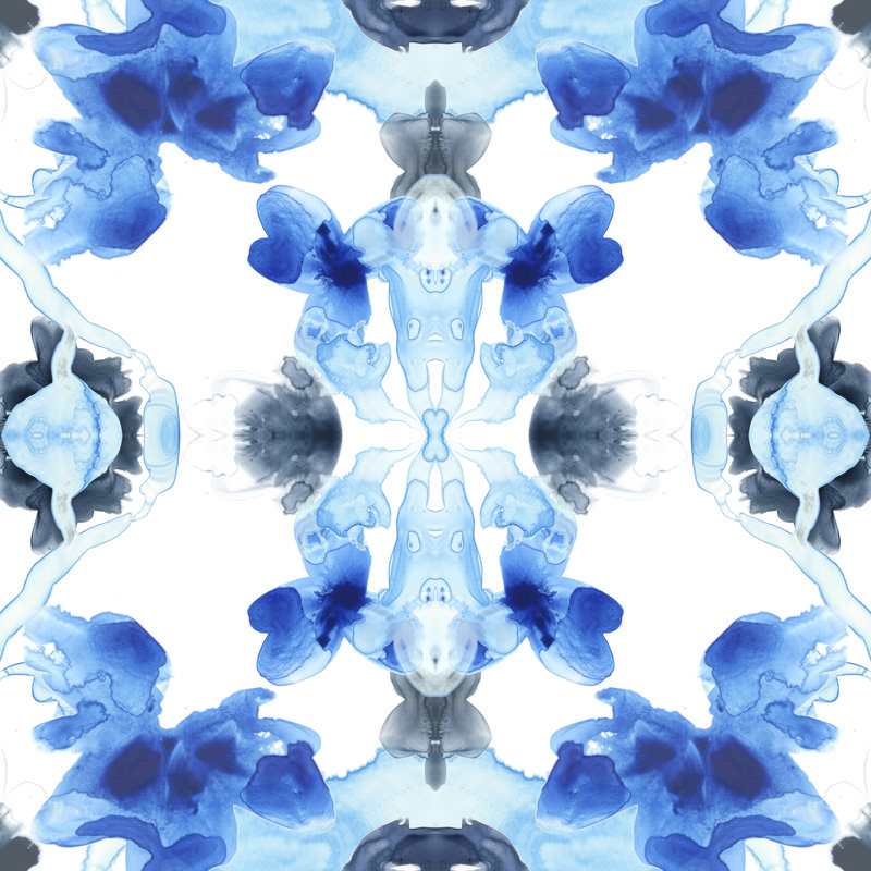 Blue Kaleidoscope IV by June Erica Vess - Wrapped Canvas Painting, 122cm H x 122cm W