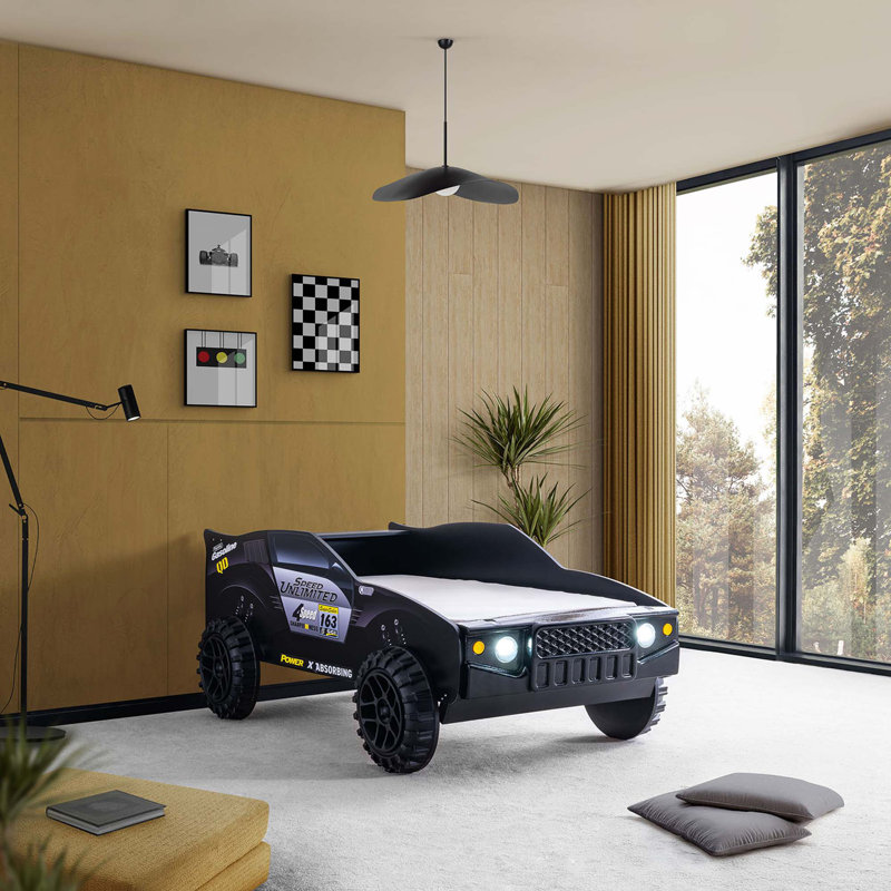 Lit simple moderne avec design Jeep Off-Road et veilleuses DEL