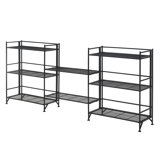 Edwin 81.5"W Adjustable Folding Metal Shelving Unit