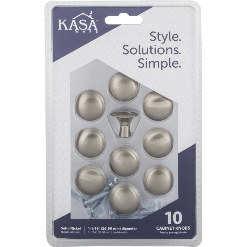 1 1/16" Diameter Mushroom Knob Multipack, Satin Nickel