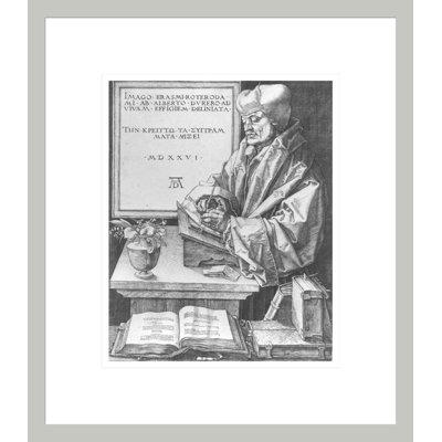 «Desiderius Érasme (1466-1536) of Rotterdam» par Albrecht Dürer, estampe numérique encadrée