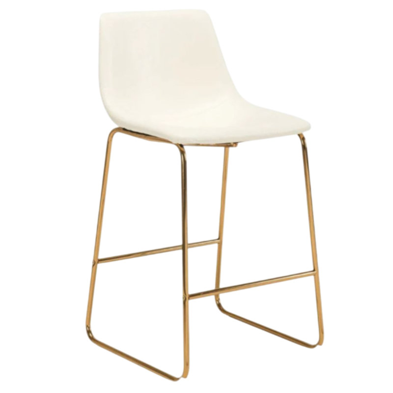 Astros Faux Leather Stool, White