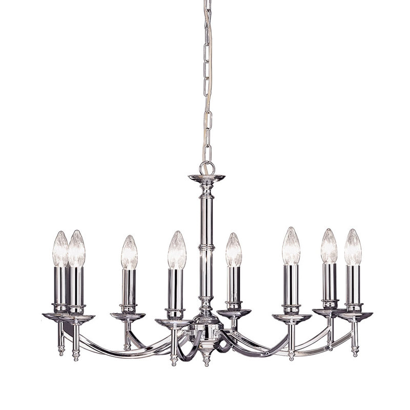 Millard 8 - Light Candle Style Chandelier, Chrome