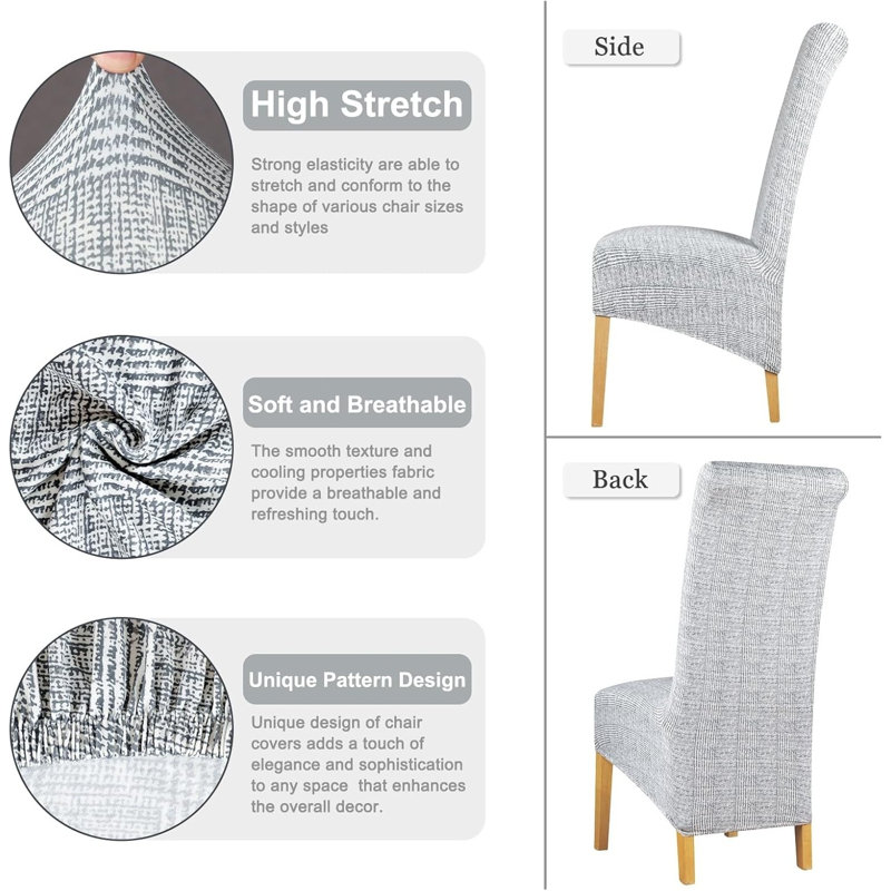 Box Cushion Dining Chair Slipcover, Fabric - Grey