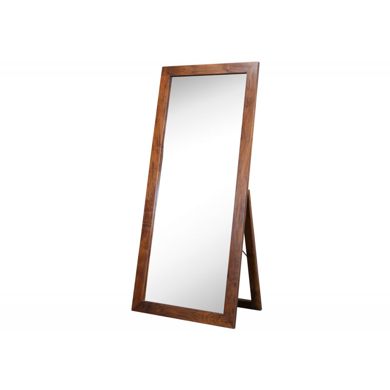 Oxford Wood Floor Mirror, Nougat