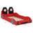 Wood Race Car-Shaped Platform Bed With LED And Upholstered Backrest-1327916439
