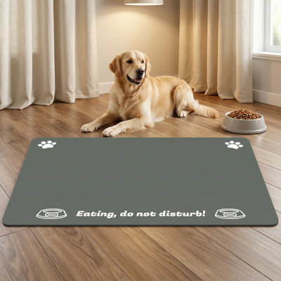 Très grand tapis absorbant gris pour chien 36 po x 24 po, protège les planchers des dégâts d'eau et de nourriture