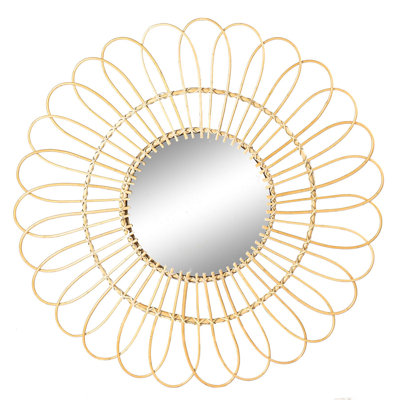 Daisy Rattan Flat Wall Mirror