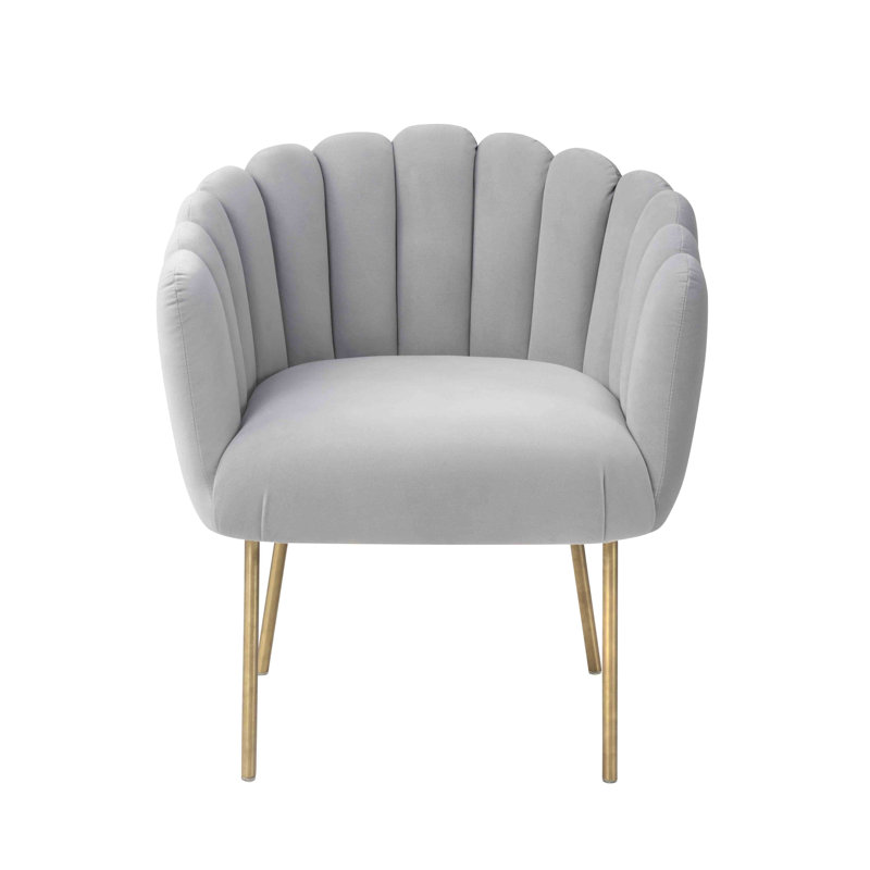 Chaise d'appoint en velours de 25,59 po Fleckenstein, Gris