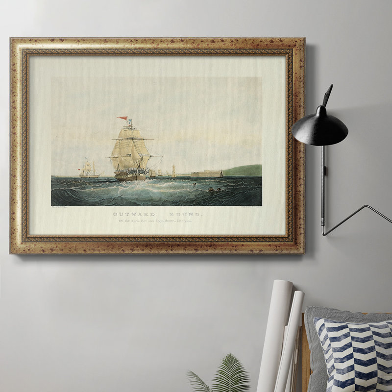 Outward Bound - Peinture sur toile encadrée, H 16 po x l 20 po x P 2,5 po, Doré