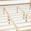 Très grand lit en bois de pin avec tête de lit en rotin, pieds de soutien renforcés et rangement spacieux sous le lit pour les chambres à coucher modernes-923321269