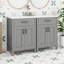 Ensemble de meuble-lavabo 48 po avec lavabo double, ensemble de meuble-lavabo simple autoportant avec 2 portes à fermeture en douceur et tiroir