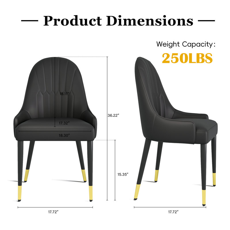 Chaise parsons rembourrée Canalou, Noir