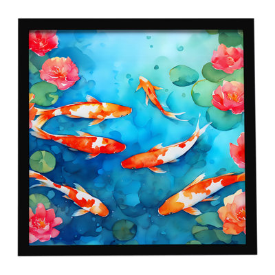 Koi Fish Framed Metal Print