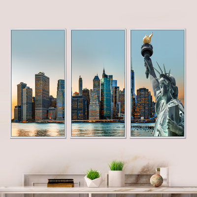 " New York City Skyline Panorama " 3 - Pieces