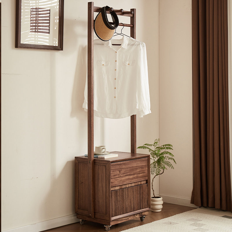 Porte-manteau en noyer multifonctionnel