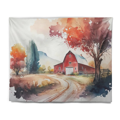 Colorful Beach House III Polyester Tapestry
