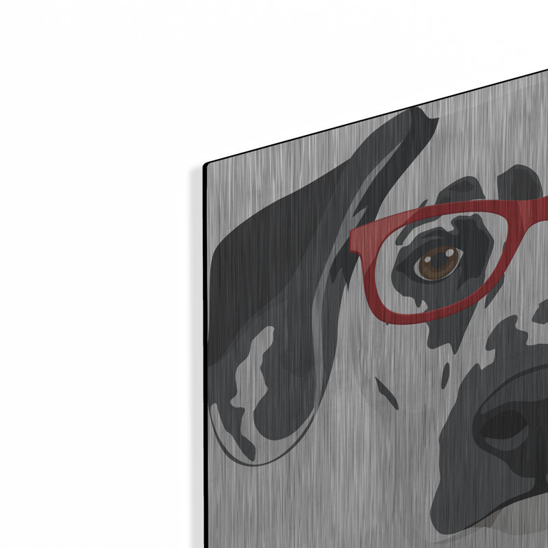 «Dalmatian Porter des lunettes Hipster» par les affiliés Furbaby, H 24 po x l 24 po
