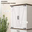 Armoire de cuisine de 71 po de hauteur, armoire de rangement de ferme avec 4 portes de grange, 6 tablettes derrière 2 portes, un tiroir et des tablettes réglables, armoire de salle à manger autoportante, bois
