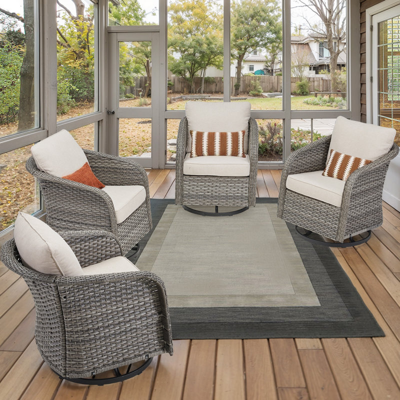 Chaise berçante d'extérieur en osier Buenhomino