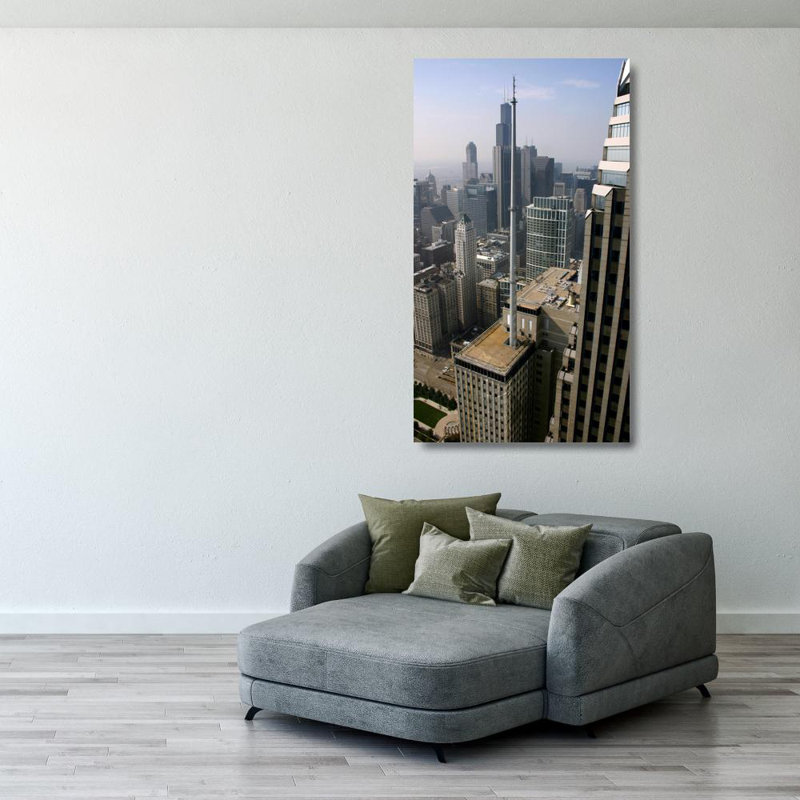 Chicago Loop Rooftops, 40" H x 23" W