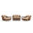 Causeuse, table basse, repose-pieds et table d’appoint en rotin 8 pièces avec coussins Sunbrella Cayman