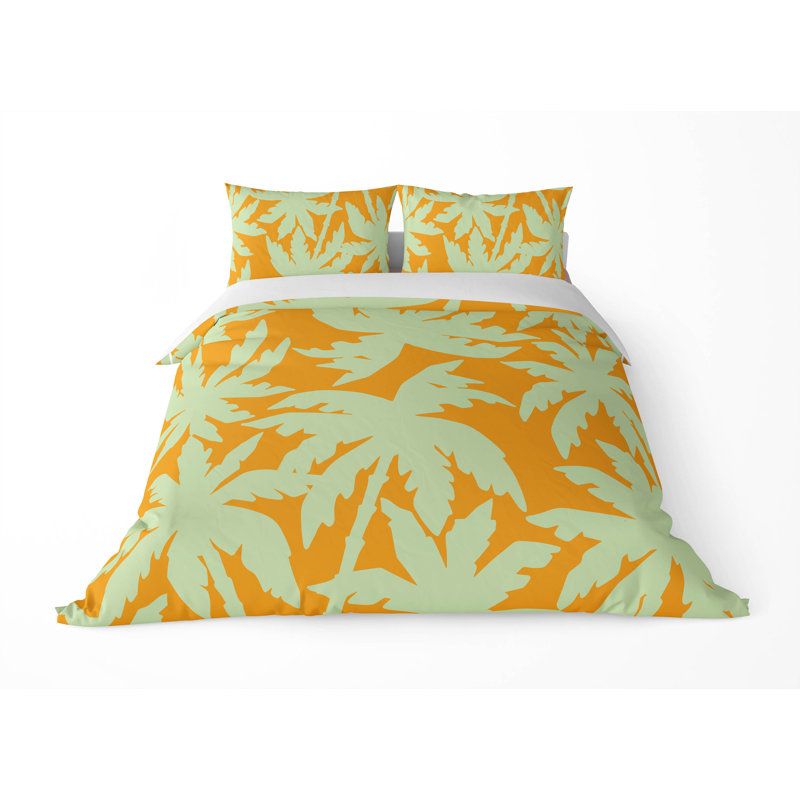 Ensemble d'édredon léger California Dreaming, Orange, Édredon simple + 2 taies d'oreiller standard