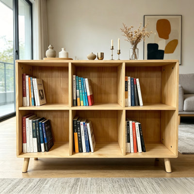 6-Cube Wooden Storage Shelf with Legs